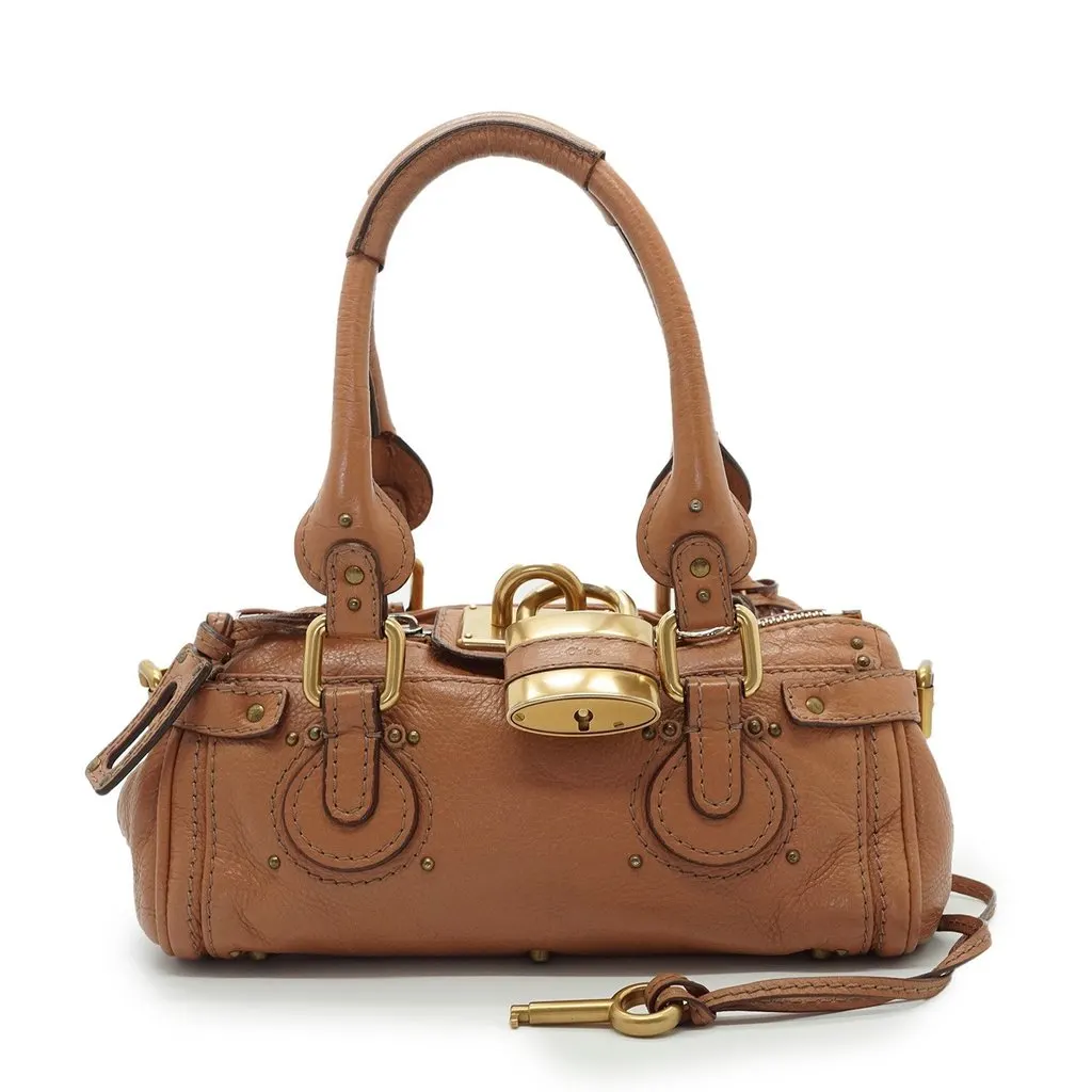 Chloe Handbag Paddington Beige Leather Good - Front View