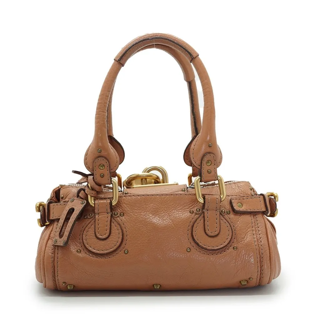 Chloe Handbag Paddington Beige Leather Good - Back View