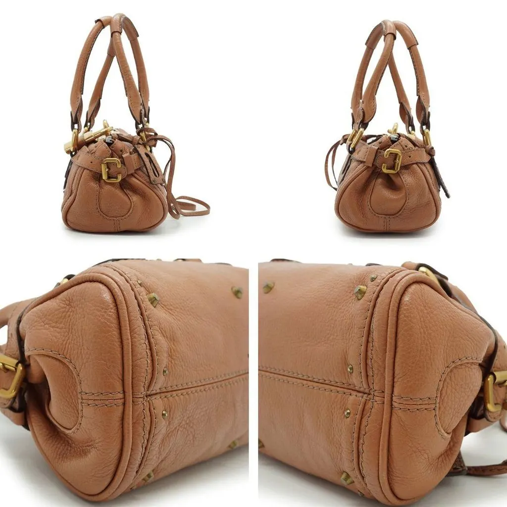 Chloe Handbag Paddington Beige Leather Good - Inside View