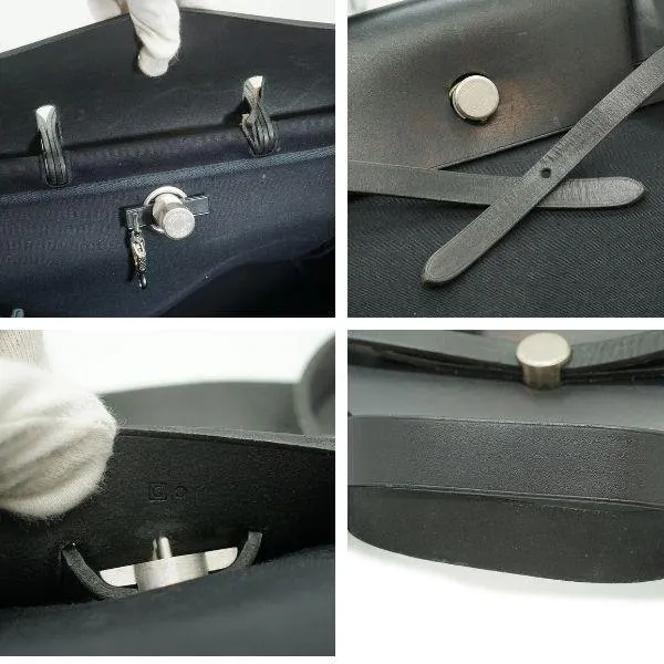 Hermes Shoulder Bag Herbag Black Leather Good - Box View