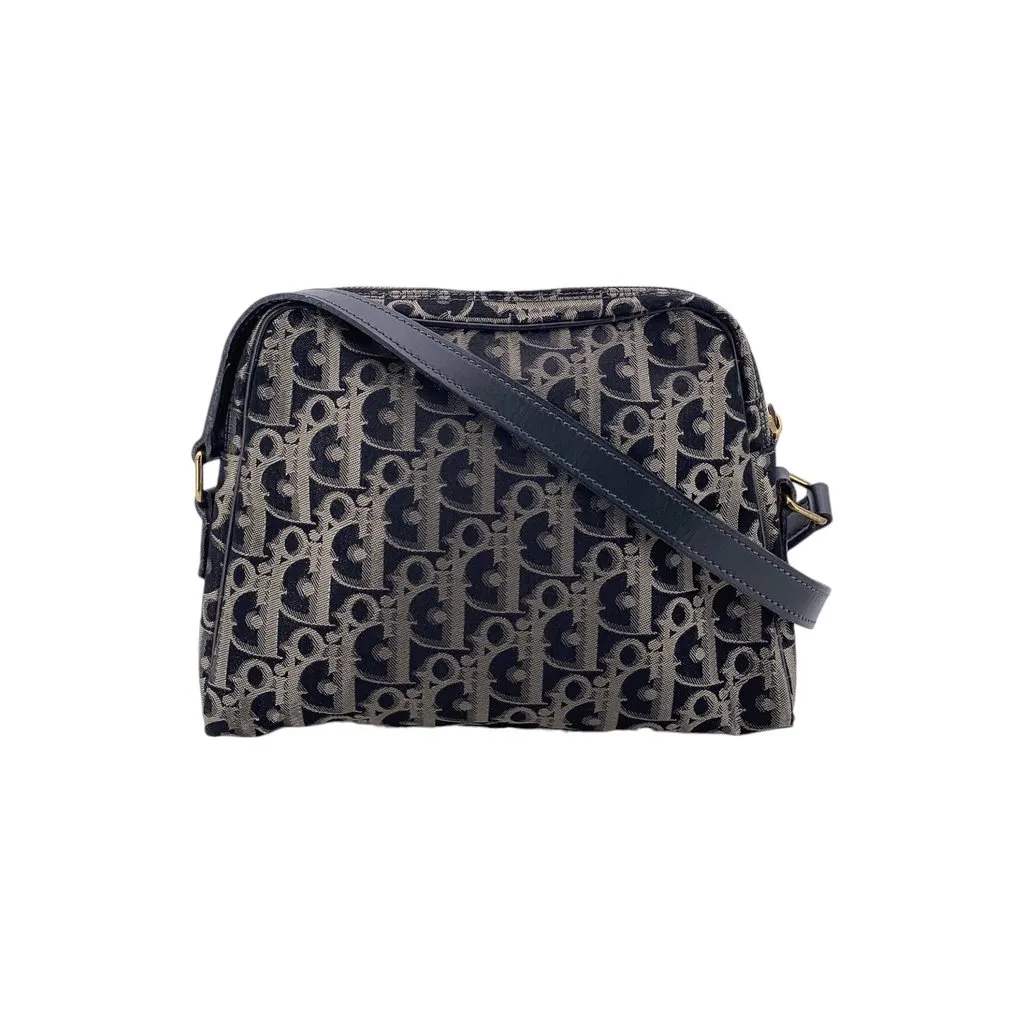 Dior Crossbody Bag Vintage Trotter Black Canvas Good - Back View