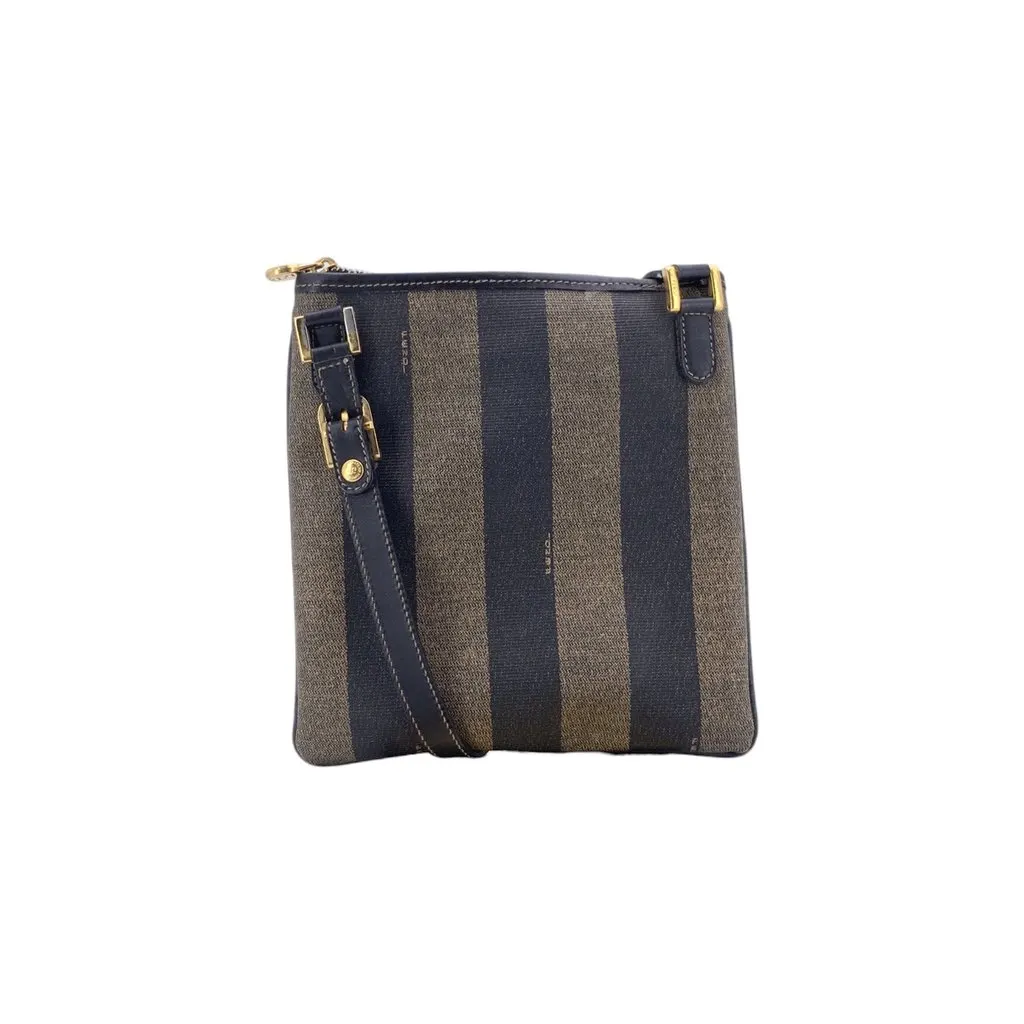 Fendi Handbag Vintage Pequin Black Canvas Good - Inside View