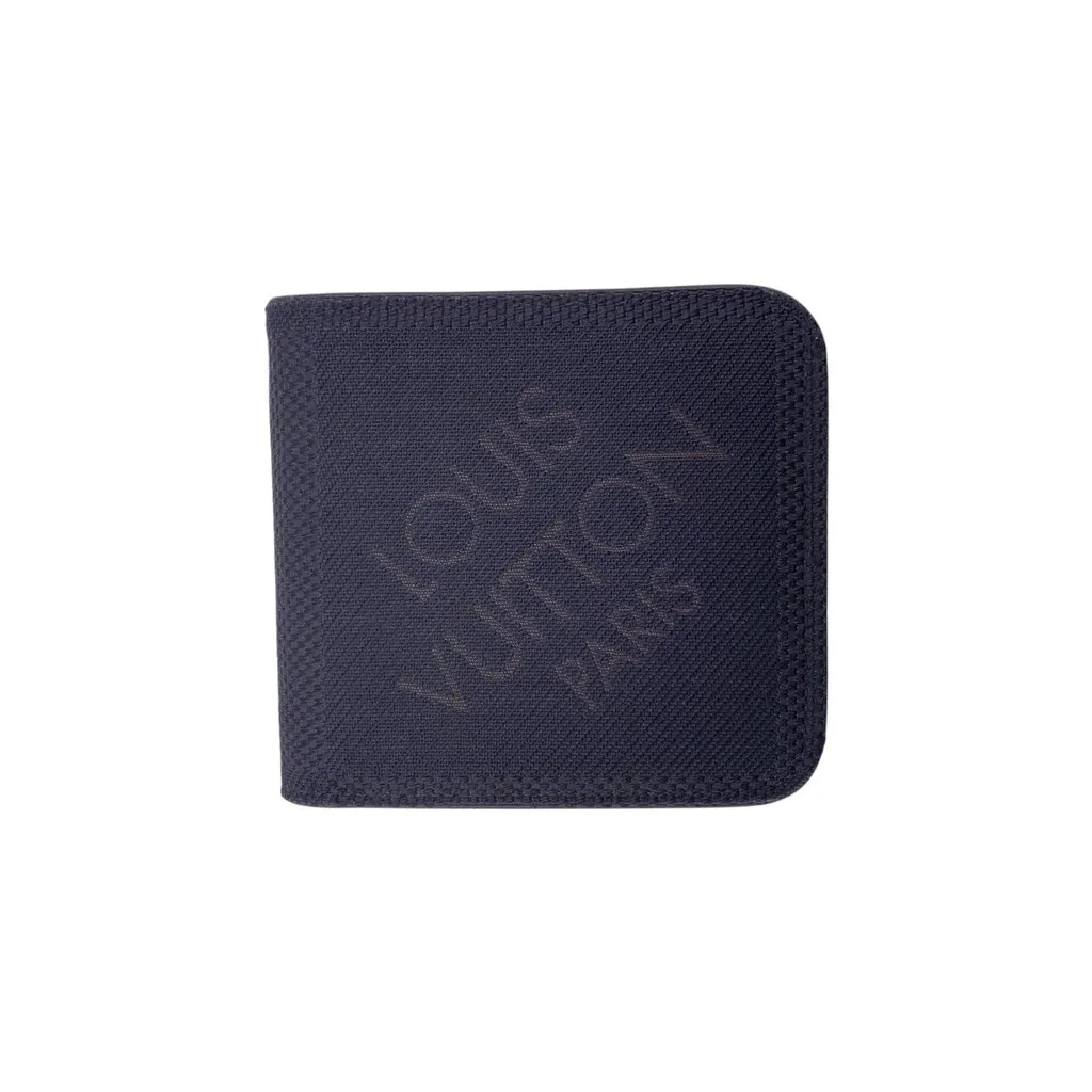 Louis Vuitton Wallet Black Canvas Good - Front View