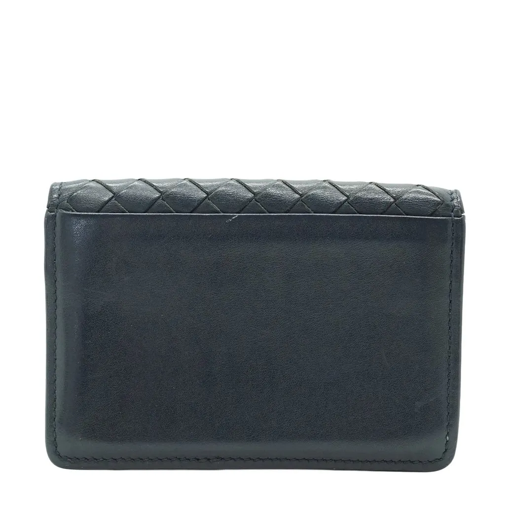 Bottega Veneta Wallet Blue Leather Good - Back View