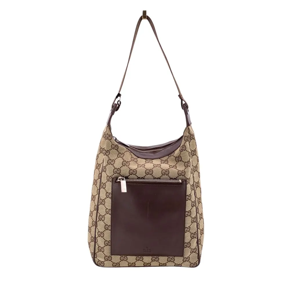 Gucci Shoulder Bag Vintage Not Applicable Brown Canvas Good - Front View