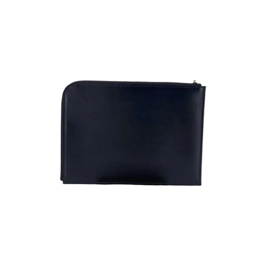 Louis Vuitton Clutch Bag Pochette Jour pm Black Leather Good - Back View
