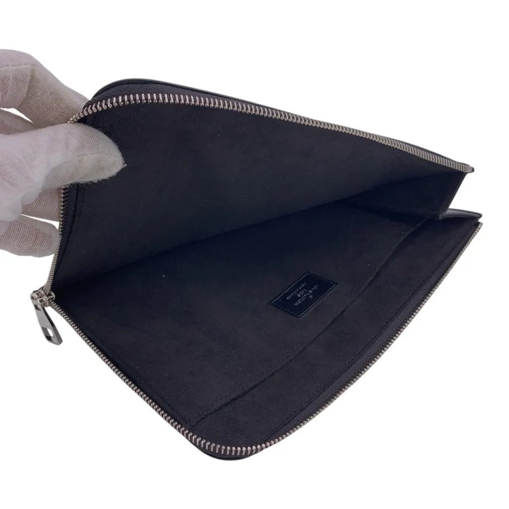 Louis Vuitton Clutch Bag Pochette Jour pm Black Leather Good - Box View