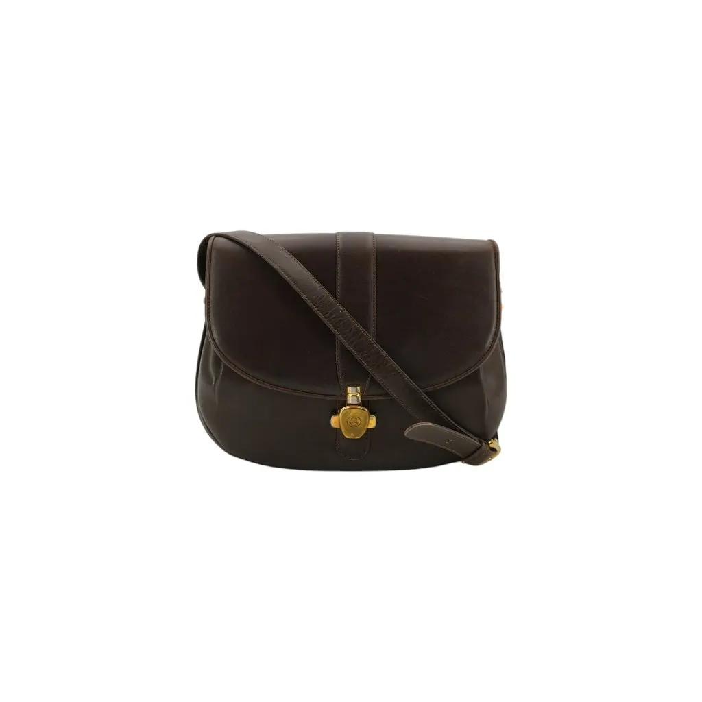 Gucci Shoulder Bag Vintage Not Applicable Brown Leather Good - Front View