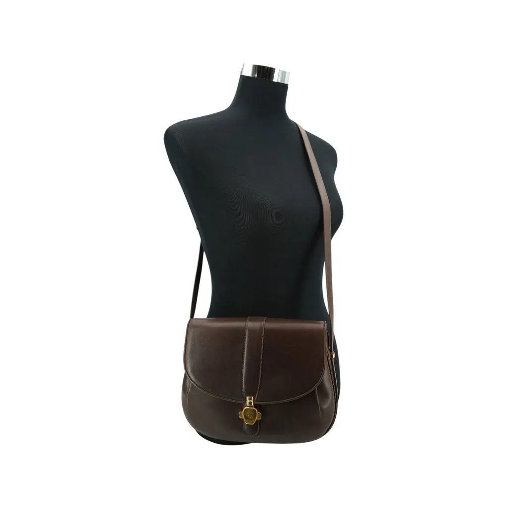 Gucci Shoulder Bag Vintage Not Applicable Brown Leather Good - Inside View