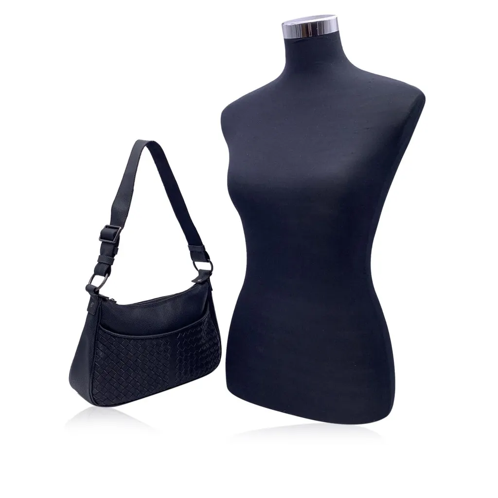 Bottega Veneta Shoulder Bag Marco Polo Black Canvas Good - Back View