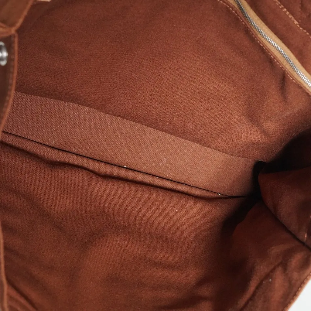 Hermes Tote Bag Fourre-Tout Brown Cotton Good - Model View