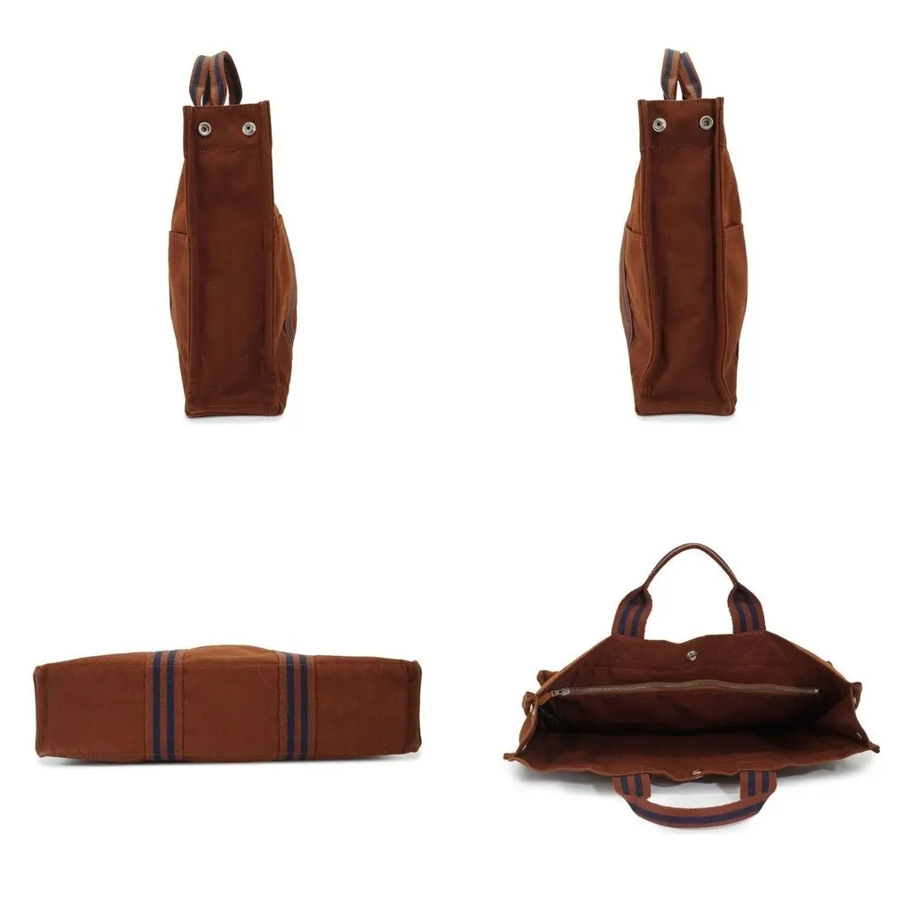 Hermes Tote Bag Fourre-Tout Brown Cotton Good - Box View