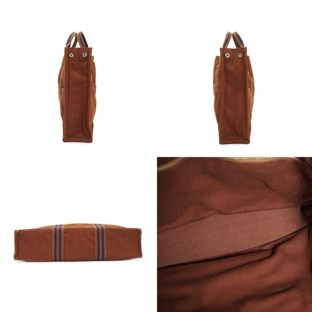 Hermes Tote Bag Fourre-Tout Brown Cotton Good - Inside View