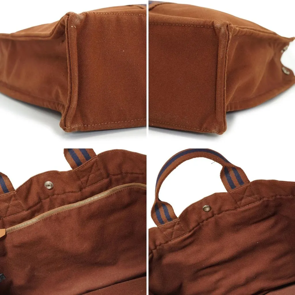 Hermes Tote Bag Fourre-Tout Brown Cotton Good - Model View