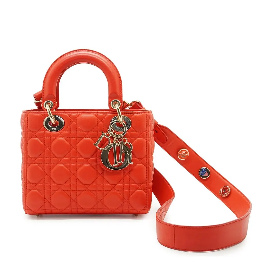 Dior Handbag My Lady Dior Red Leather Good - Front View