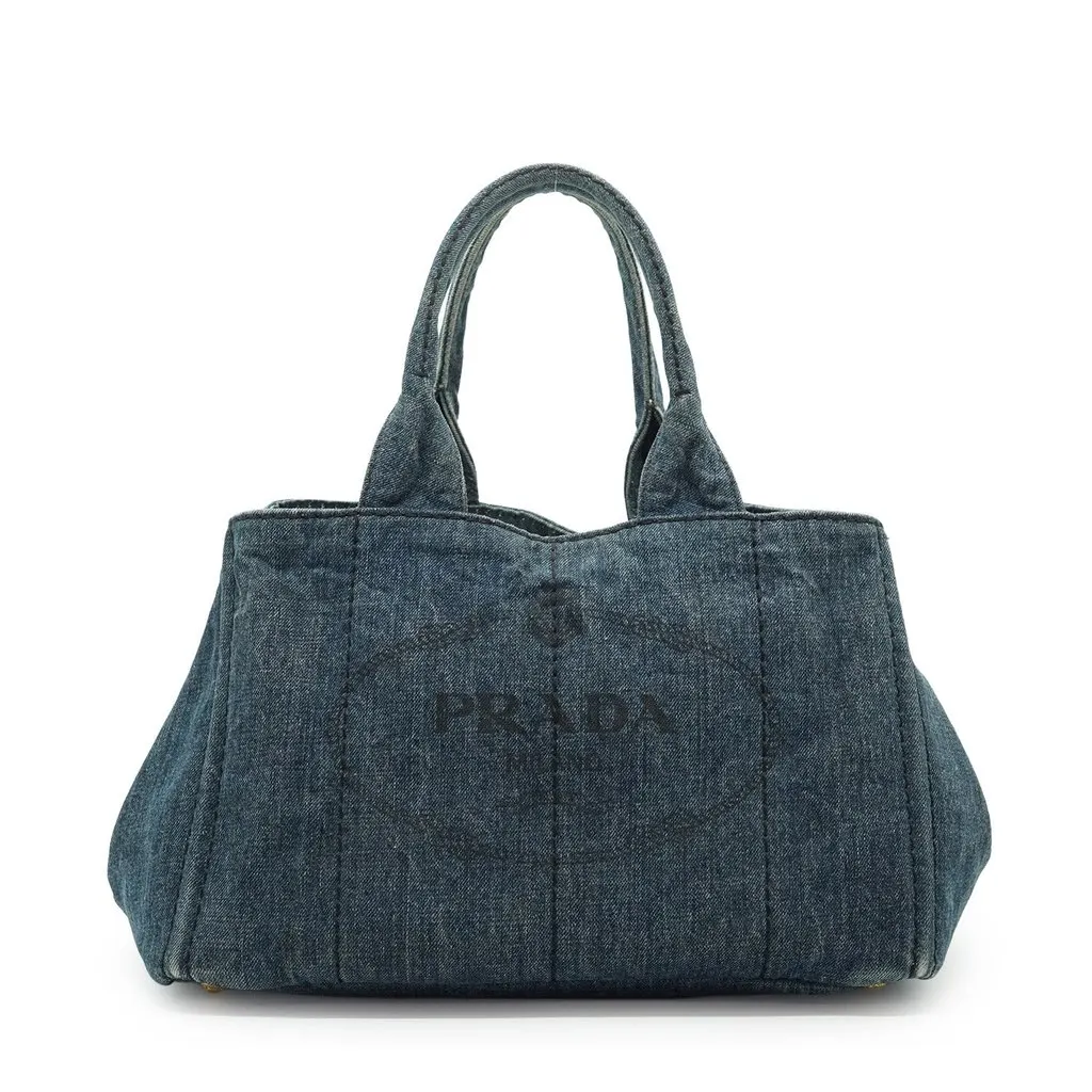 Prada Tote Bag Canapa Red Lace Good - Front View