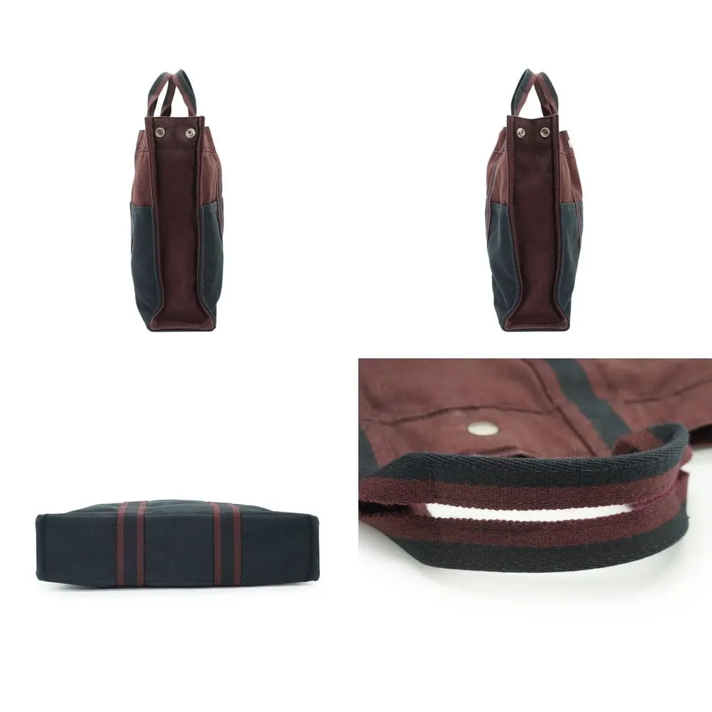 Hermes Tote Bag Fourre-Tout Burgundy Cotton Good - Inside View