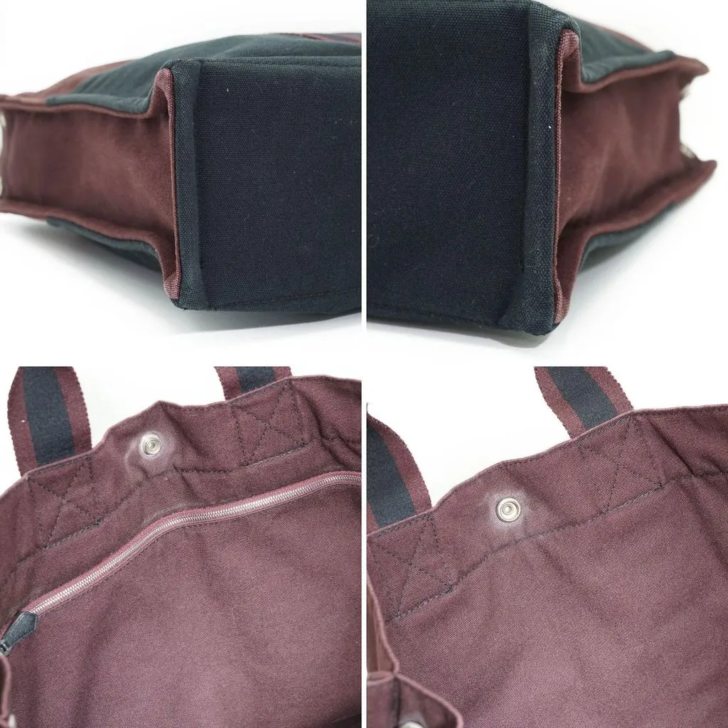 Hermes Tote Bag Fourre-Tout Burgundy Cotton Good - Model View