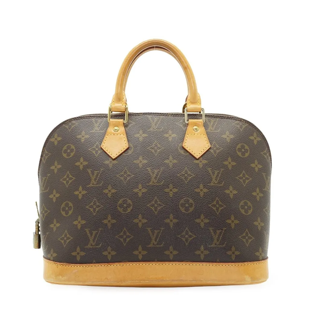 Louis Vuitton Handbag Vintage Alma Brown Canvas Good - Front View