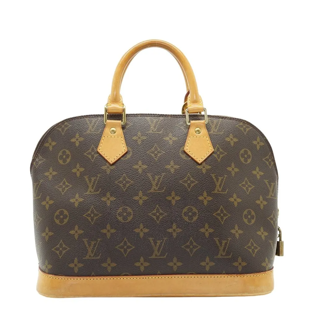 Louis Vuitton Handbag Vintage Alma Brown Canvas Good - Back View