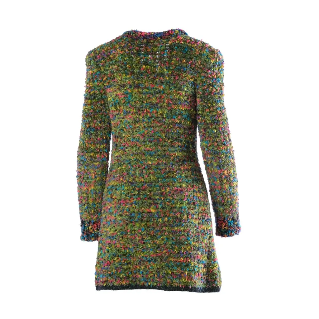 Chanel Runway Fantasy Rainbow Wool Jacket -'90s Black Wool Good - Model View