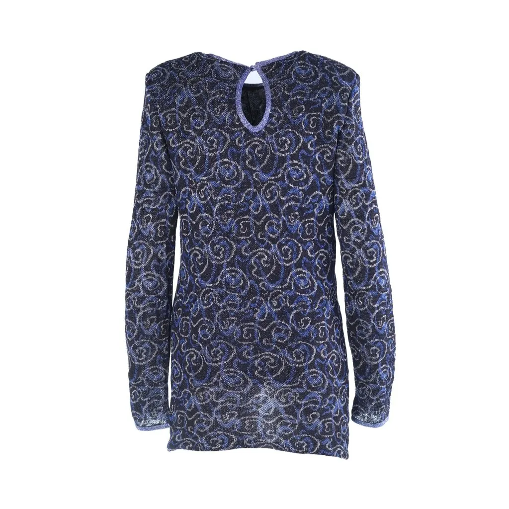 Missoni Knit Mini Dress Blue & Silver - '00s Blue Canvas Good - Inside View