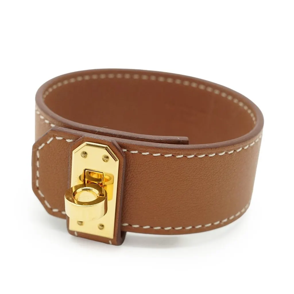 Hermes Bracelet Brown Leather Good - Front View