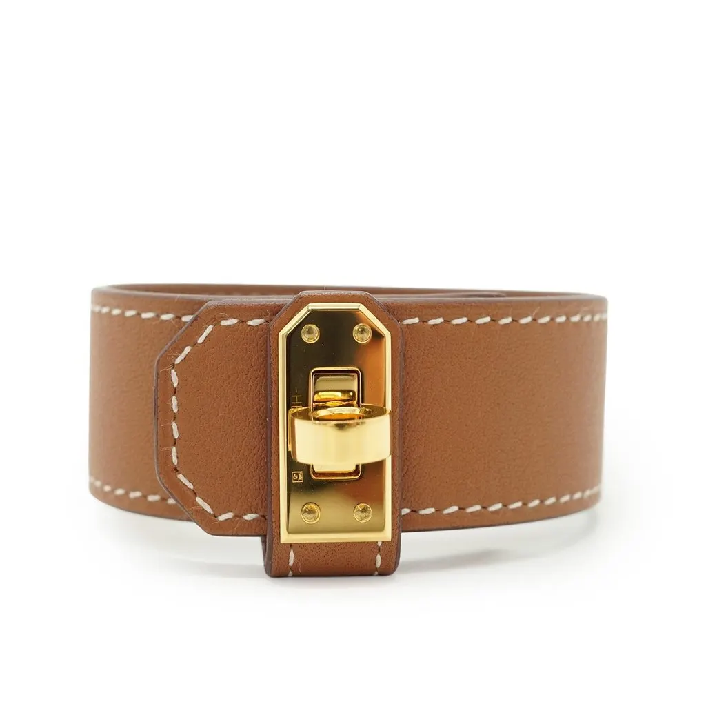 Hermes Bracelet Brown Leather Good - Back View