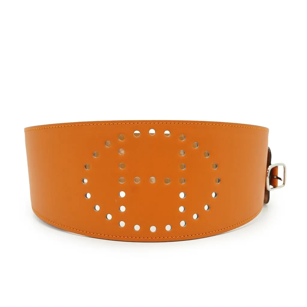 Hermes Belt Orange Leather Good - Front View