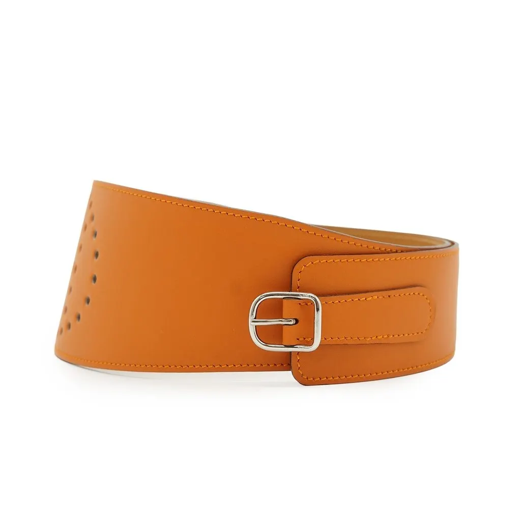 Hermes Belt Orange Leather Good - Inside View