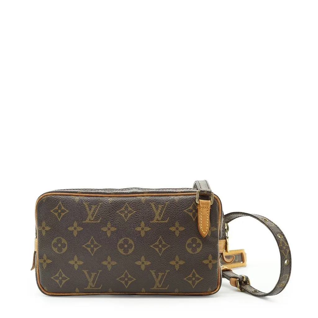 Louis Vuitton Crossbody Bag Vintage Marly Brown Canvas Good - Inside View