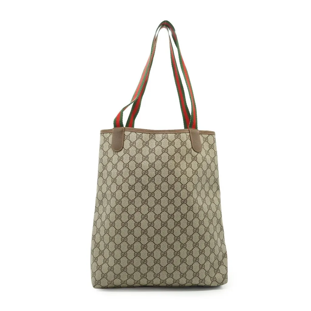 Gucci Tote Bag Vintage Ophidia Shopping Beige Canvas Good - Back View