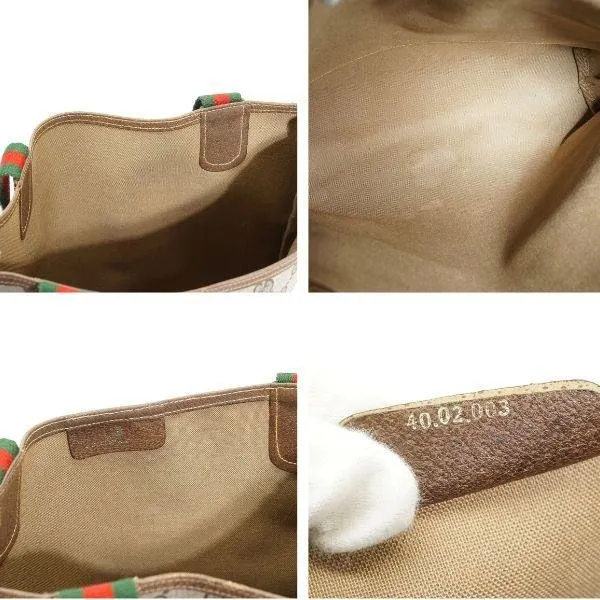 Gucci Tote Bag Vintage Ophidia Shopping Beige Canvas Good - Box View