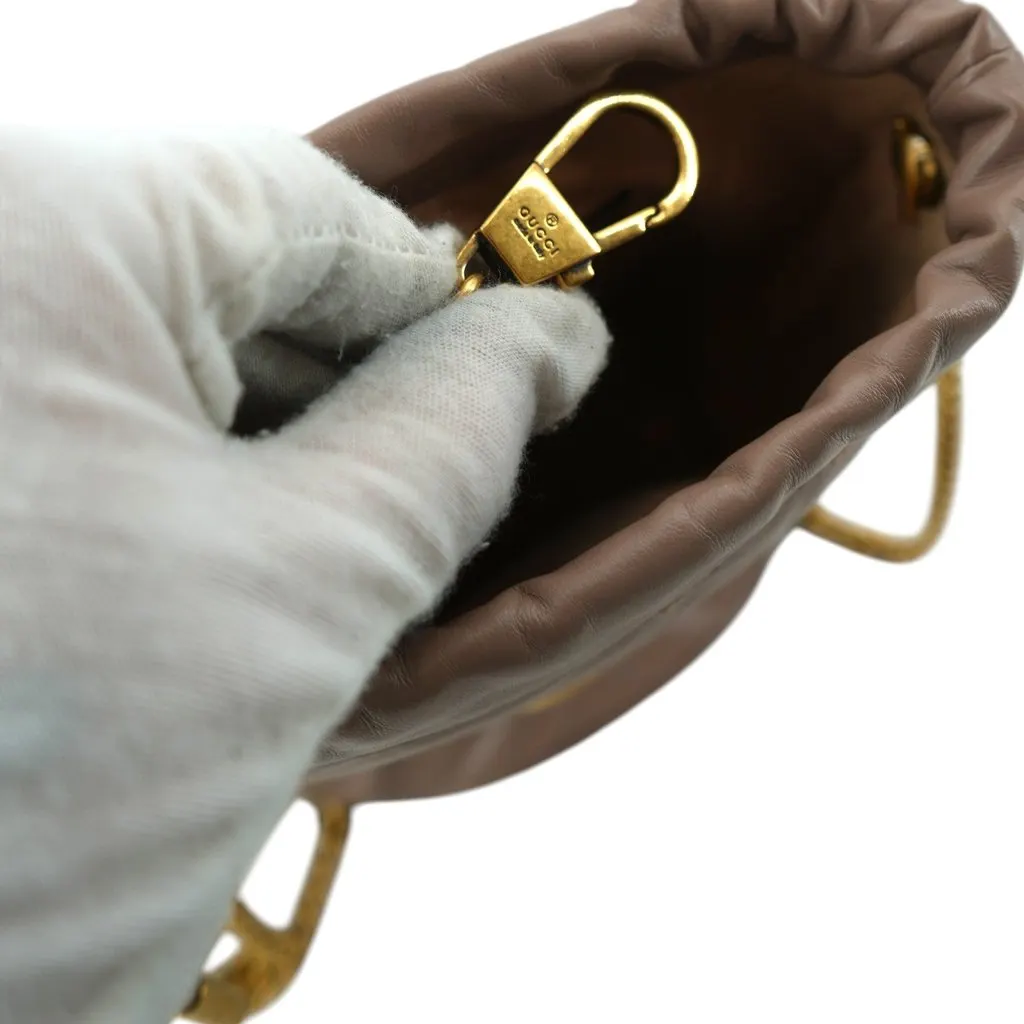 Gucci Shoulder Bag GG Marmont Bucket Beige Leather Good - Box View
