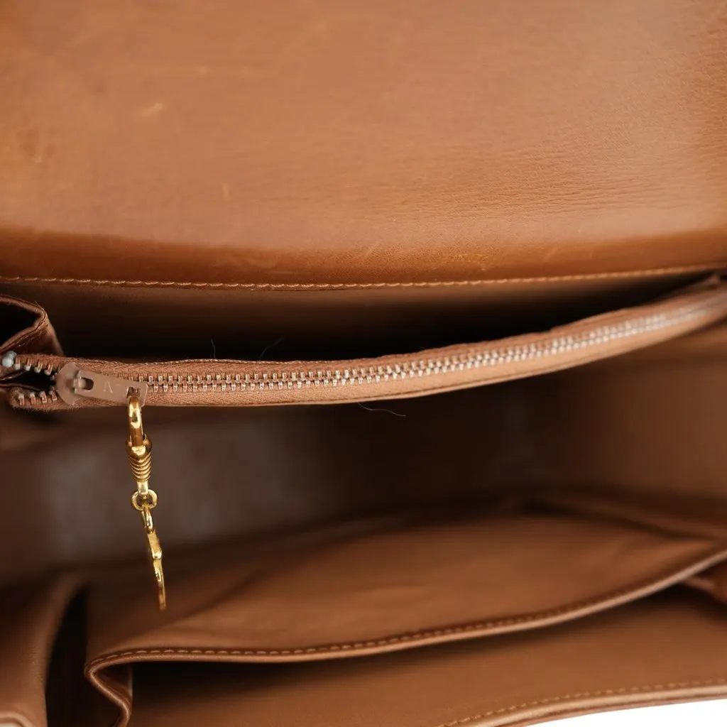 Gucci Shoulder Bag Vintage G Closure Brown Leather Good - Box View