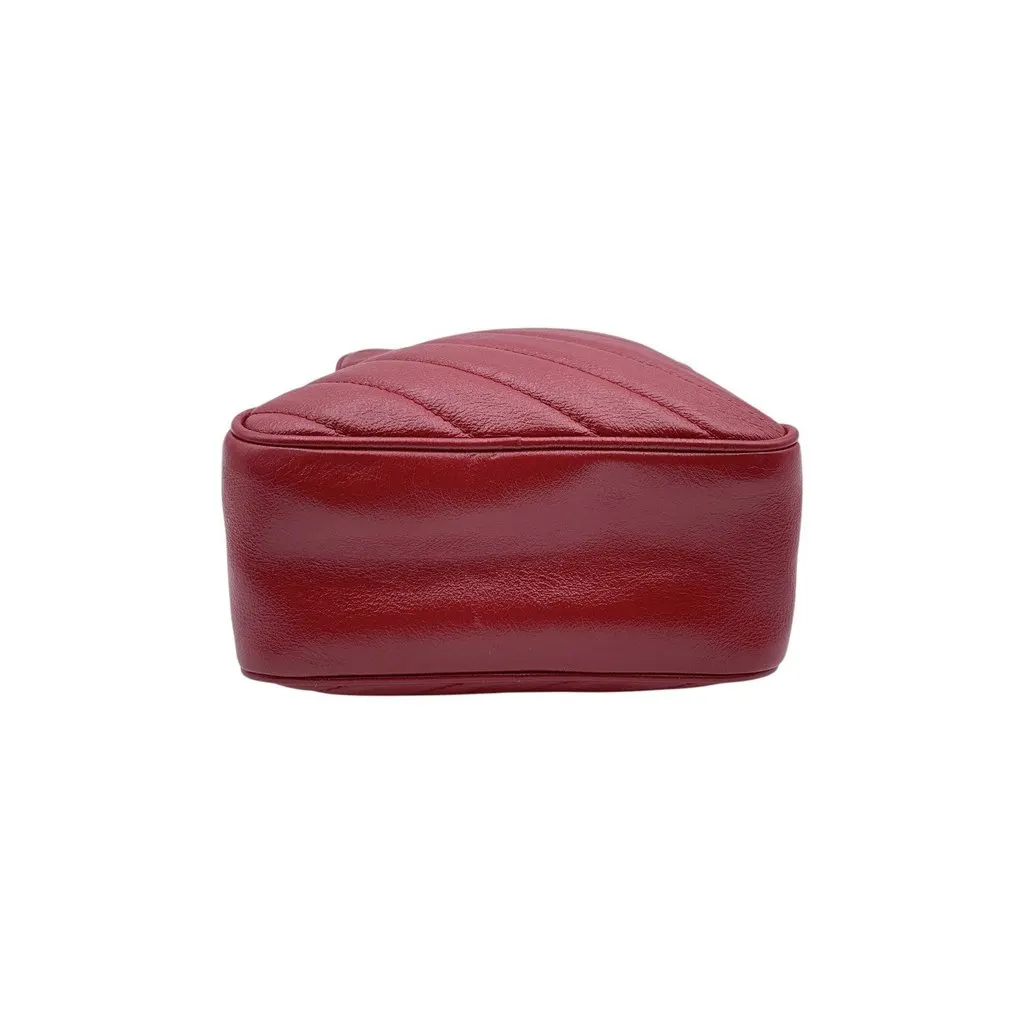 Gucci Crossbody Bag GG Marmont Red Leather Good - Model View