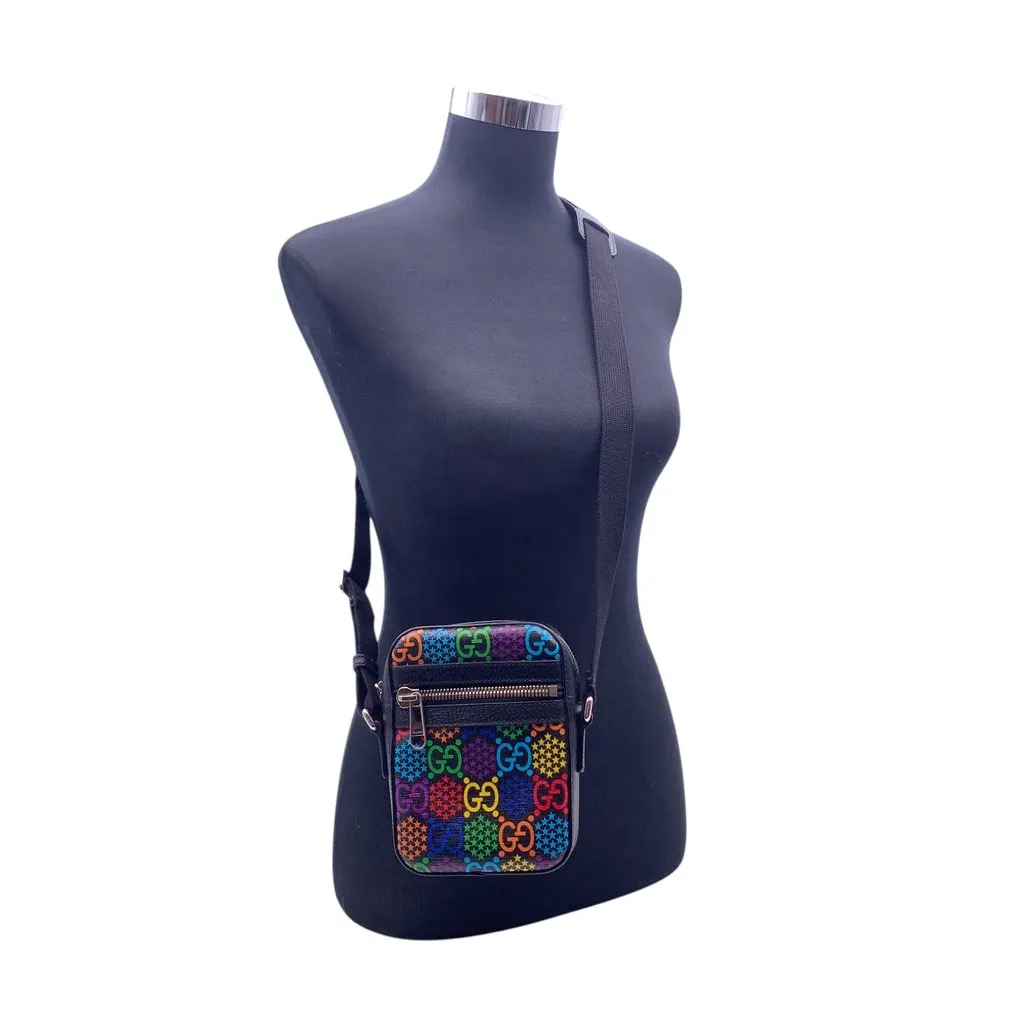 Gucci Crossbody Bag Psychedelic Black Canvas Good - Back View