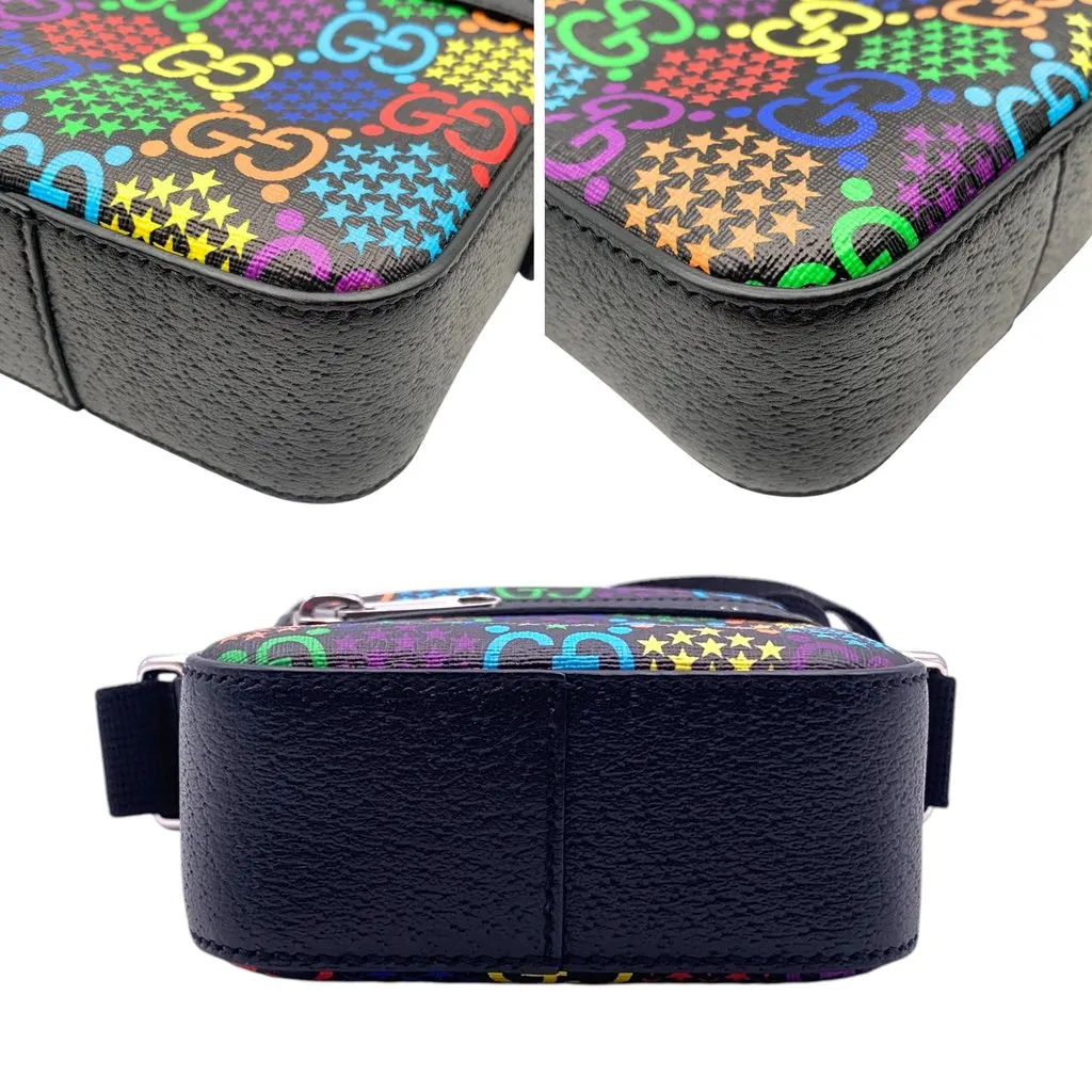 Gucci Crossbody Bag Psychedelic Black Canvas Good - Model View