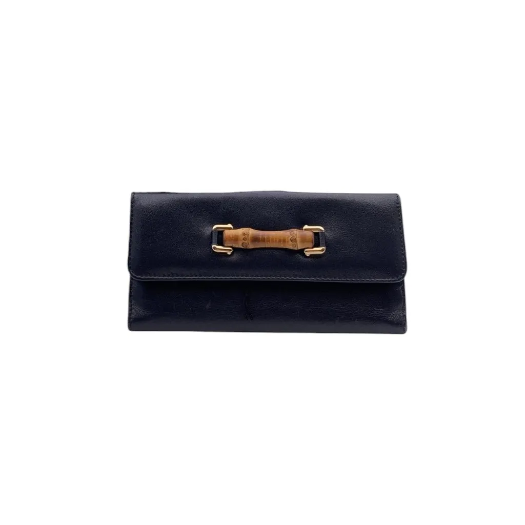 Gucci Wallet Black Leather Good - Front View