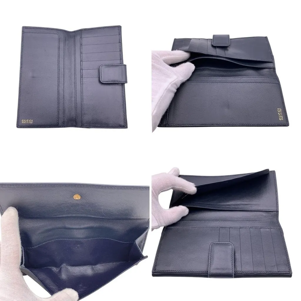 Gucci Wallet Black Leather Good - Box View