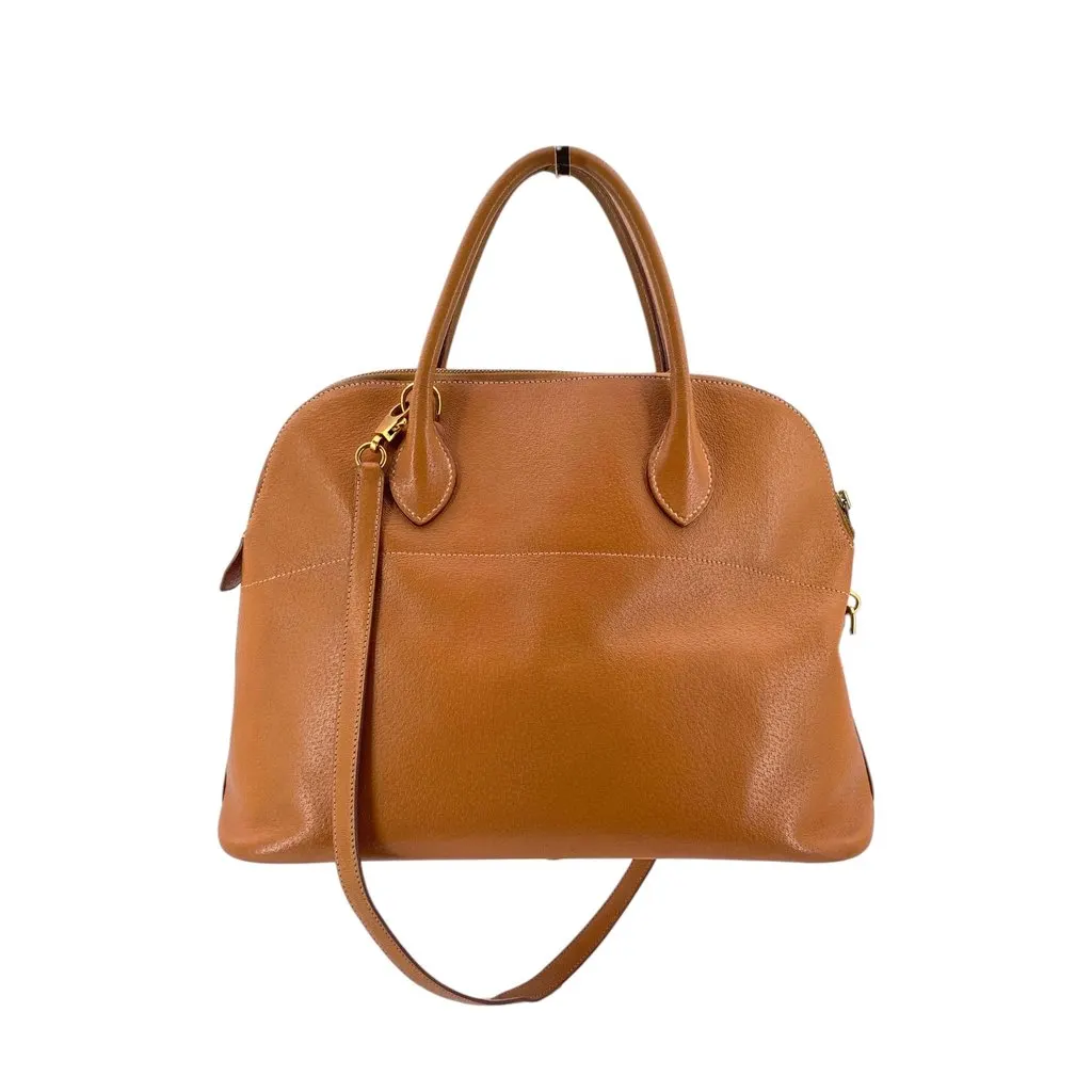Hermes Handbag Vintage Bolide Beige Leather Good - Inside View