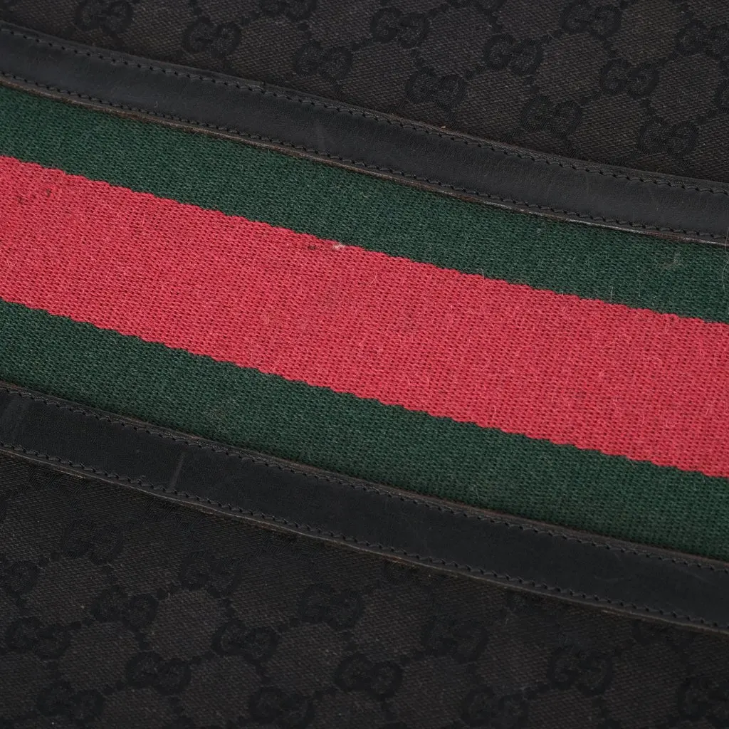 Gucci Vintage GG Canvas Travel Suitcase Rigid Trunk- '80s Black Canvas Good - Box View