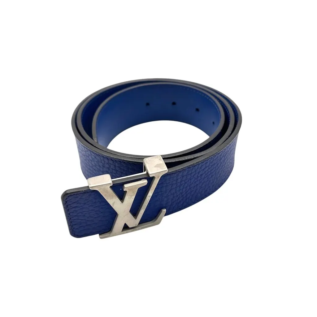 Louis Vuitton Belt Blue Leather Good - Front View
