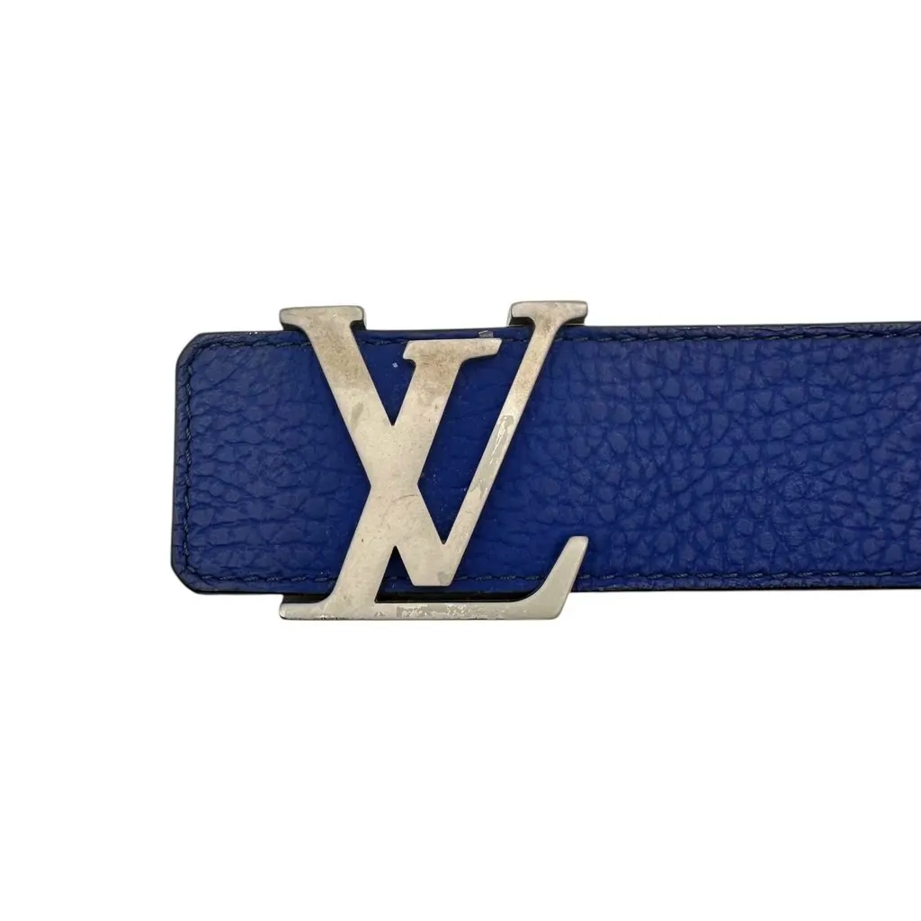 Louis Vuitton Belt Blue Leather Good - Back View