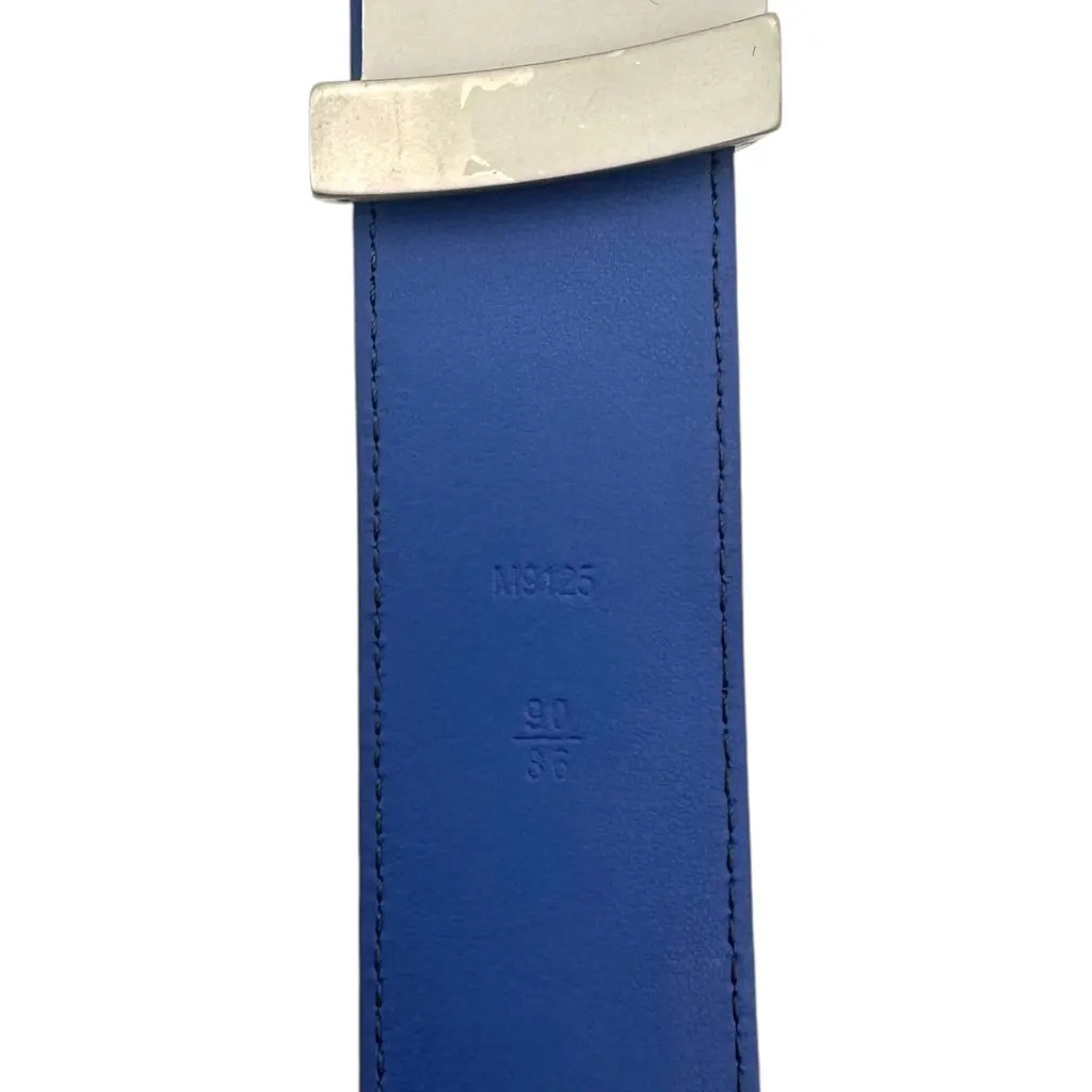Louis Vuitton Belt Blue Leather Good - Model View