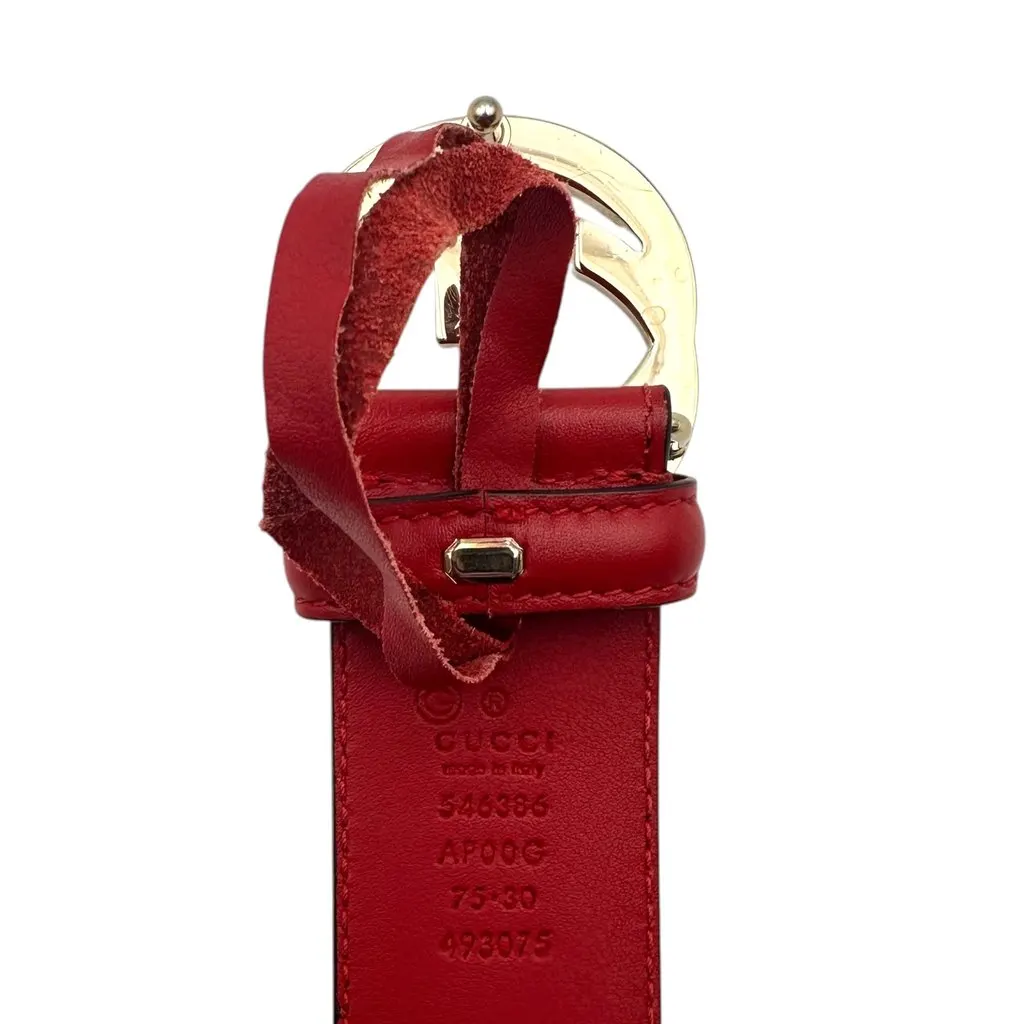 Gucci Belt Red Leather Good - Inside View