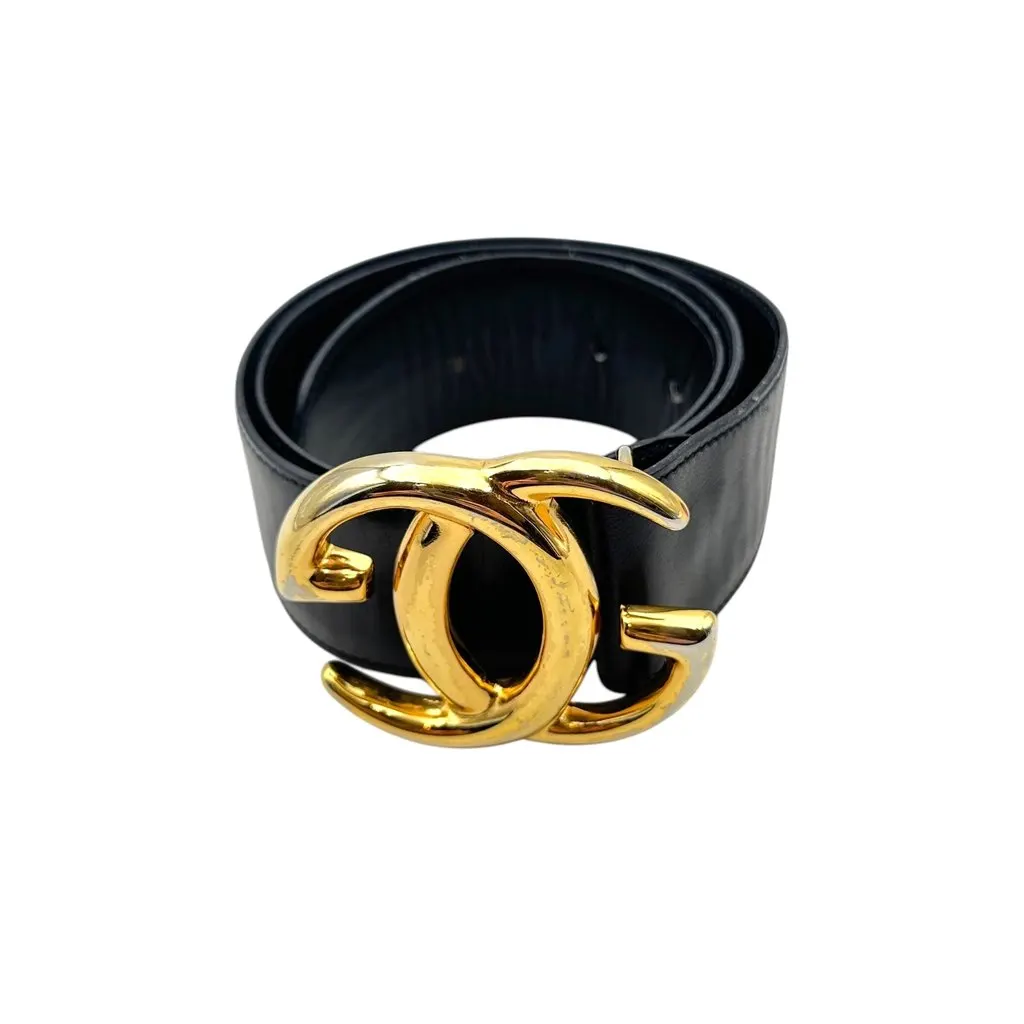 Gucci Belt Black Leather Good - Front View