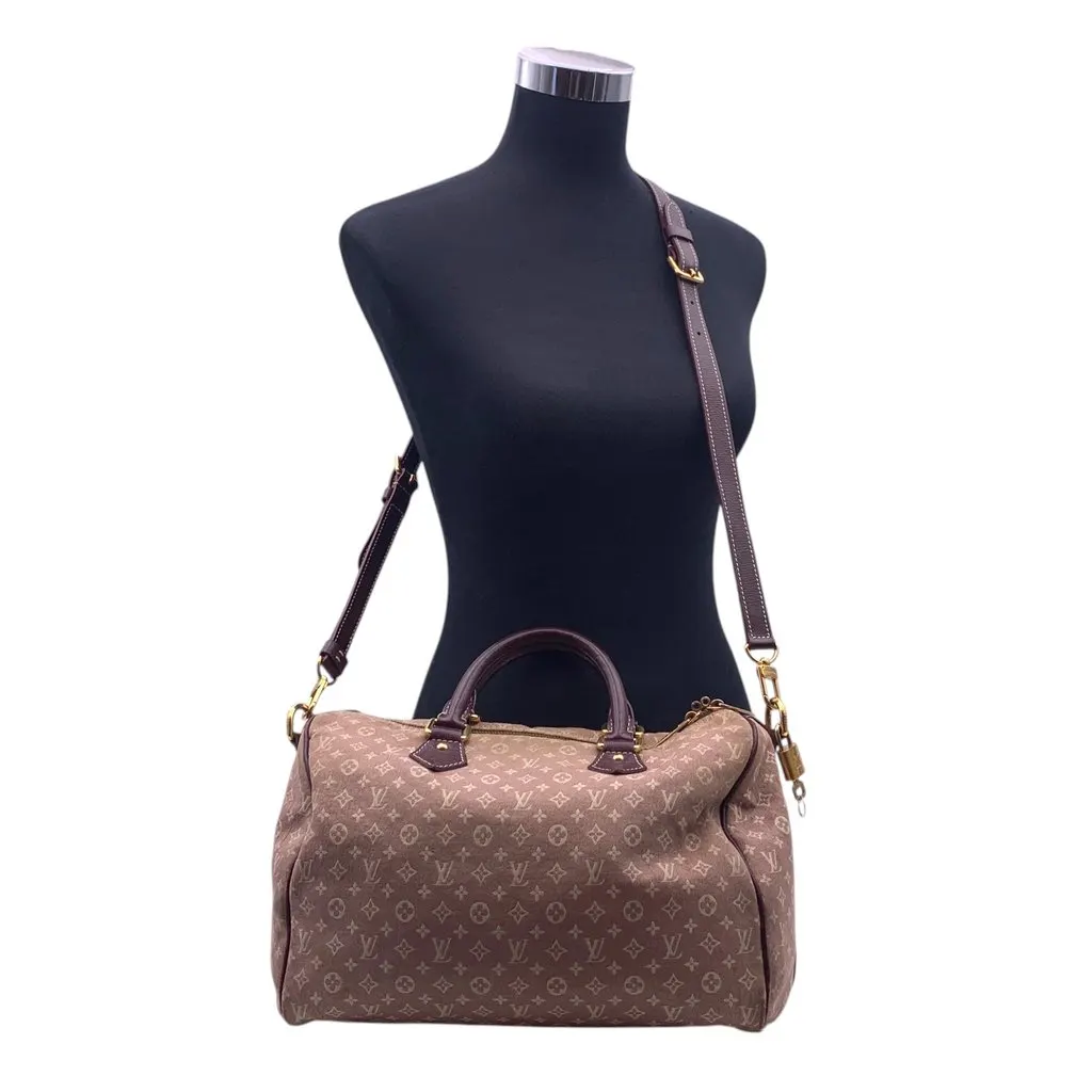 Louis Vuitton Handbag Speedy Bandouliere Beige Canvas Good - Back View