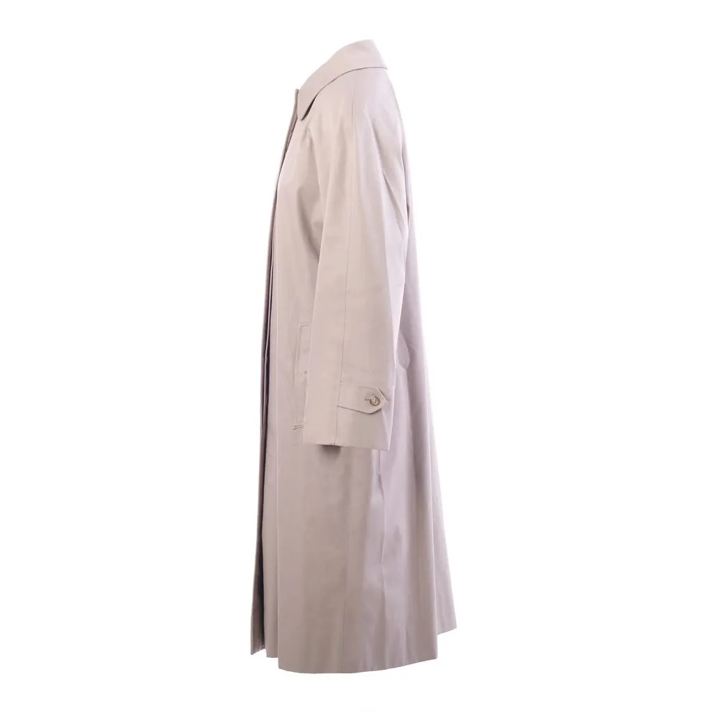 Burberry Vintage Beige Car Coat with Nova Check Lining - '80s Beige Good - Back View