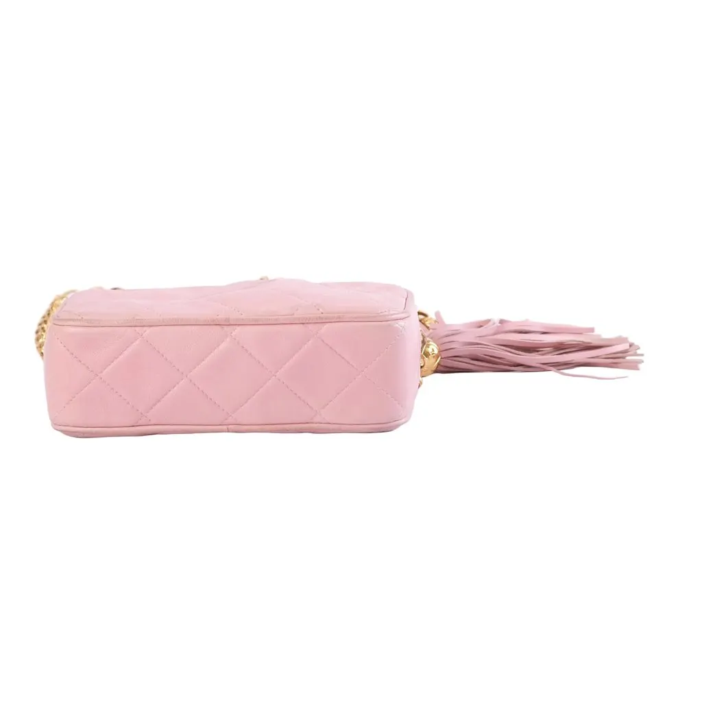 Chanel Pink Quilted Mini Camera Bag - '90s Pink Leather Good - Box View